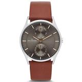 Skagen SKW6086 Men's Brown Leather 40MM Quartz Analog Chronograph Watch