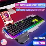 Mechanical Feeling Gaming Keyboard 104 Keys Waterproof Gaming Keyboard for PC Gamers