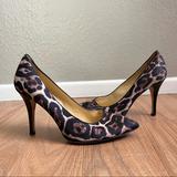 Kate Spade Shoes | Kate Spade Leopard Animal Print Heels Pointed Toe Stiletto Pumps Womens 8 | Color: Brown/Tan | Size: 8