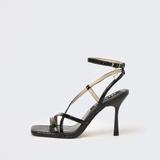 River Island Womens Black strappy heeled sandals