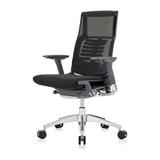 Eurotech Seating Powerfit Mesh Executive Chair Upholstered/Mesh/Metal in Gray/White/Black, Size 43.9 H x 19.0 W x 24.0 D in | Wayfair