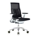 Eurotech Seating Ergonomic Mesh Executive Chair Upholstered/Mesh/Metal in White, Size 43.9 H x 19.0 W x 24.0 D in | Wayfair PFT2-WHT-MBLK