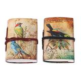 Spring Songbirds,'Set of 2 Handmade Indian Paper Mini Journals with Birds'