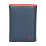 Nautica Men's Pop Color Leather Trifold Wallet