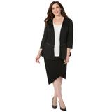 Plus Size Women's Curvy Collection Ponte Knit Peplum Blazer by Catherines in Black (Size 6X)