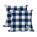 "New York Yankees 2-Pack Buffalo Check Plaid Outdoor Pillow Set"