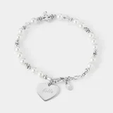 Sterling Silver Pearl and Crystal First Communion Bracelet