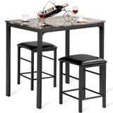 Goplus Costway Black Contemporary/Modern Dining Room Set with Rectangular Table (Seats 220) | HW52206