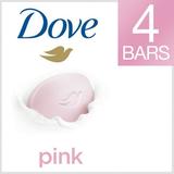 Dove Beauty Bar Gentle Skin Cleanser Pink More Moisturizing Than Bar Soap 3.75 oz 4 Bars