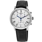 Tissot Carson Premium Silver Chronograph Dial Leather Strap Men's Watch T122.417.16.033.00 T122.417.16.033.00