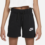 Nike Girls Nike NSW Club FT 5Shorts - Girls' Grade School Black/White Size XL