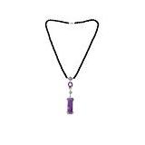 Jade of Yesteryear Carved Dragon Pendant with 24" Agate Bead Necklace - Purple