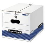 Bankers Box STOR/FILE Medium-Duty Strength Storage Boxes Letter/Legal Files 12.25 x 16 x 11 White/Blue 4/Carton -FEL0002501