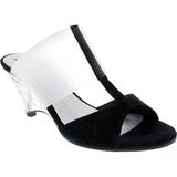 Women s Bellini Iran Peep Toe Slide Black Lucite/Microsuede 8 M