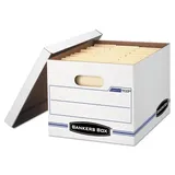Bankers Box - Store/File Storage Box, Letter/Legal, Lift-Off Lid, White - 6 ct.