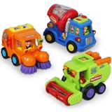 CifToys Friction Powered Push and Go Toddler Construction Toys Truck Vehicle Playset (3 Pieces)