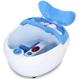 Costway Foot Spa Bath Massager Bubble Vibration Red Light Rollers Handheld Foot Cleaner, Blue