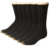Gold Toe Men's Cotton Short Crew Athletic Socks, 6-pairs, Black, Large
