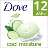 Dove Beauty Bar Cucumber & Green Tea More Moisturizing Than Bar Soap 3.75 oz 12 Bars