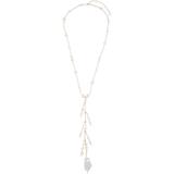 Amber Pearl Lariat Necklace