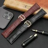 For Cartier Watch Band Men's Women's Genuine Leather Card Libo Tank London Solo Tank Cow Leather