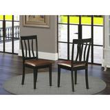 Wooden Importers Antique Side Chair w/ Faux Leather Seat - CUSTOM SET OF 2 Faux Leather, Size 38.0 H x 18.0 W x 18.0 D in | Wayfair ANC-BLK-LC