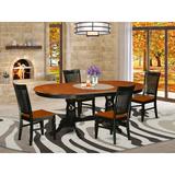 August Grove® Pilcher 9 - Piece Rubber Solid Wood Dining Set Wood in Black, Size 30.0 H in | Wayfair 4818548F0CD7416A9F45DF733EDB7505