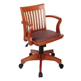 Office Star Products Deluxe Banker's Chair with Vinyl Seat, Red