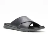 Kamik Marty Men's Leather Slide Sandals, Size: 10, Black