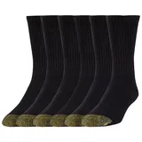 Men's GOLDTOE 6-pack Short Crew Socks, Size: 6-12, Black