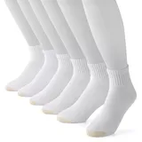 Men's GOLDTOE 6-pk. Cushioned 1/4-Crew Socks, Size: 6-12, White