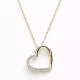 Diamond Petites 10k Gold Two Tone 1/10-ct. T.W. Diamond Heart Pendant, Women's, White