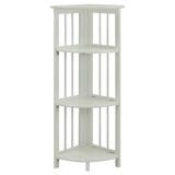 4-Shelf Corner Folding Bookcase-White by Casual Home in White