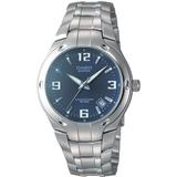 Casio Edifice Men's Quartz Blue Date Dial Silver-tone 37mm Watch