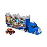Monster Jam, Official 2-in-1 Transforming Hauler Playset with Exclusive 1:64 Scale El Toro Loco Die-Cast Monster Truck Toy