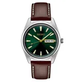 Seiko Men's Essential Stainless Steel Green Dial Watch - SUR449, Size: Large, Brown