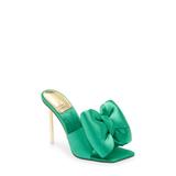 Jeffrey Campbell Bow Down Slide Sandal in Green Satin Gold at Nordstrom, Size 6