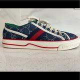 Gucci Shoes | Gucci Tennis 1977 Platform Sneaker Size 37 | Color: Blue | Size: 7