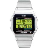 Timex T78587, Men's Digital Silvertone Expansion Band Watch, Indiglo
