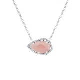 Belk & Co Guava Quartz And White Topaz Necklace In Sterling Silver, 18 In