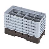Cambro 17HS958167 17 Compartment Half Size Camrack Glass Rack - Brown - 5 Extenders