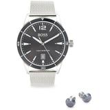 Drifter 2-piece 42mm Stainless Steel Bracelet Watch & Cufflinks Set - Gray - BOSS by Hugo Boss Watches