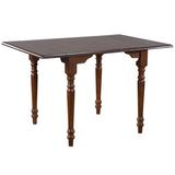 Darby Home Co Cashlin 48" Rectangular Extendable Drop Leaf Dining Table | Antique White w/ Chestnut Top| Seats 4 Wood in Brown, Size 30.0 H in