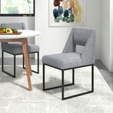 Wade Logan® Boucle Fabric Dining Chair, Set Of 2 Upholstered/Fabric in Gray, Size 33.0 H x 19.0 W x 22.5 D in | Wayfair