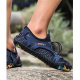 Pattrily Water shoes blue - Blue Mesh-Texture Bungee Lace-Up Water Shoe - Adult