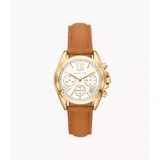 Michael Kors Women's Bradshaw Chronograph Luggage Leather Watch - Brown