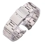 20mm 22mm Stainless Steel Watch Bracelet Silver Black Curved End Watchbands Women Men Metal Watch Strap