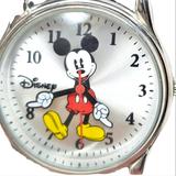 Disney Accessories | Disney Mickey Mouse Silver Face Black Band Watch | Color: Black/Silver | Size: Os