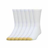 Gold Toe Men's Crew Athletic Socks - White, 6 Pair