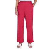 Women's Alfred Dunner Happy Hour Microfiber Twill Straight Leg Pants, Hibiscus Red 20W